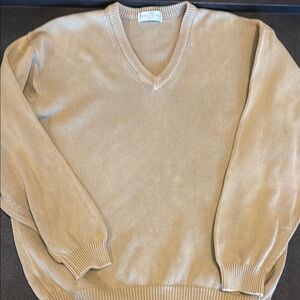 Mark&Spencer StMichael Men's Beige Sand V-Neck Sweater size medium